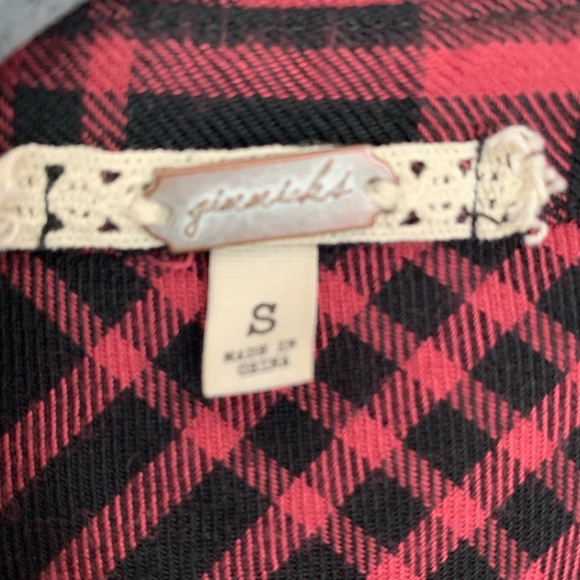 Gimmicks by BKE Plaid Duster Cardigan w/ Velour Details - Picture 5 of 6